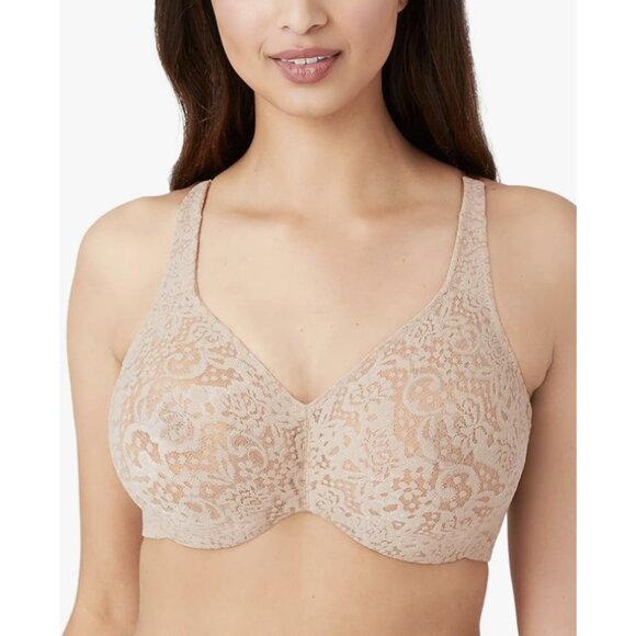Wacoal Other - WACOAL Halo Lace Full Coverage Bra in Toast Nude Floral - Size 36D